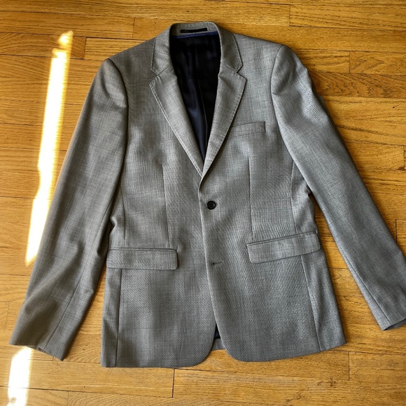 Topman suit -- gray slim fit wool blend -- jacket US size 38 pants US size 32R